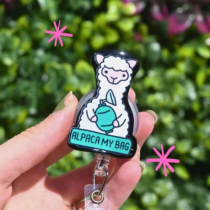 Alpaca My Bag Badge Reel