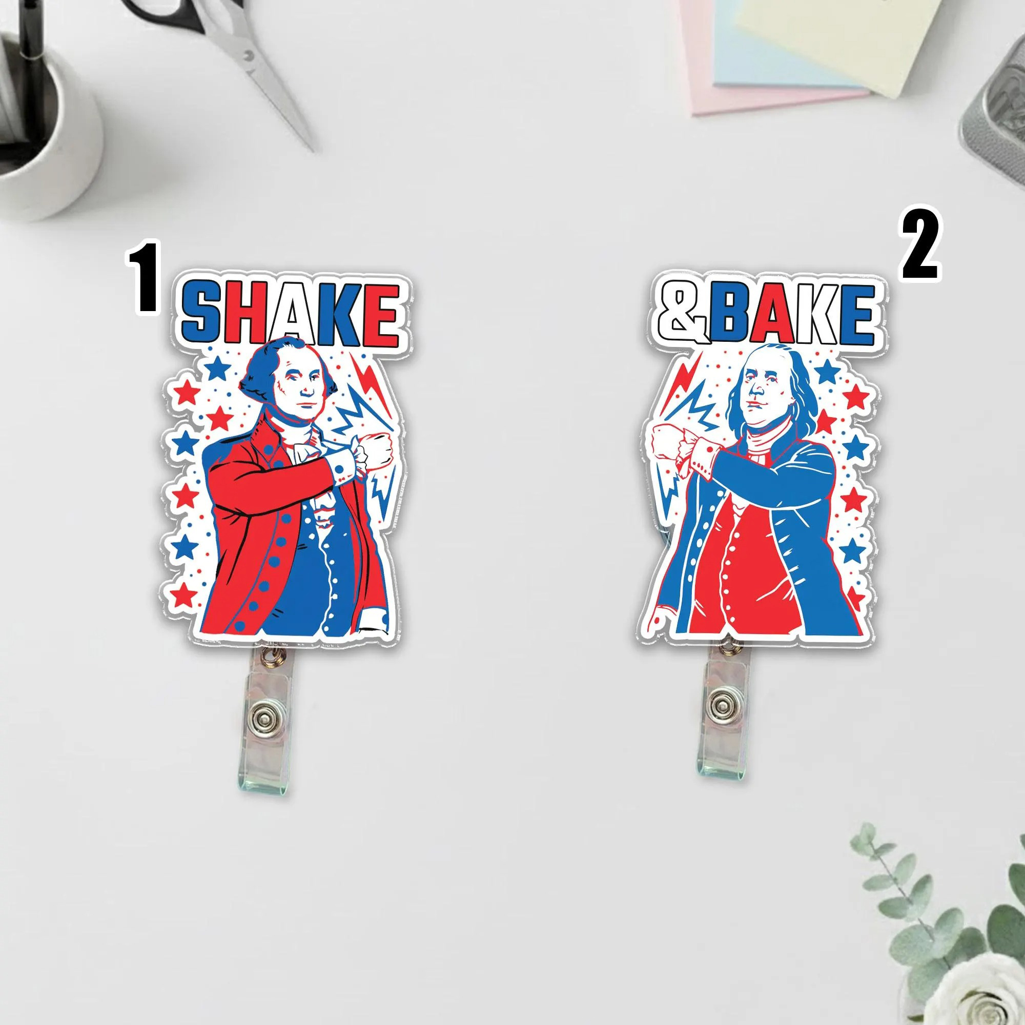 Shake And Bake 4th Of July Nurse Badge Reel