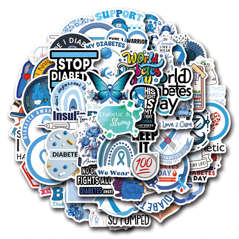 50PCS World Diabetes Day Nurse Stickers