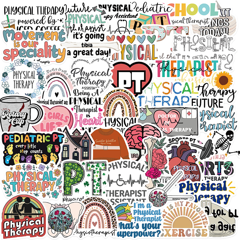 50PCS Cartoon Physical Therapy Stickers