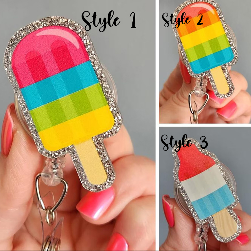 Colorful Ice Cream Nurse Badge Reel
