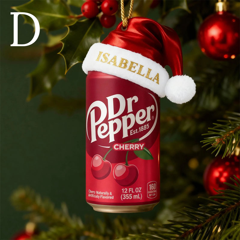 Personalized Christmas Soda Lover Ornament