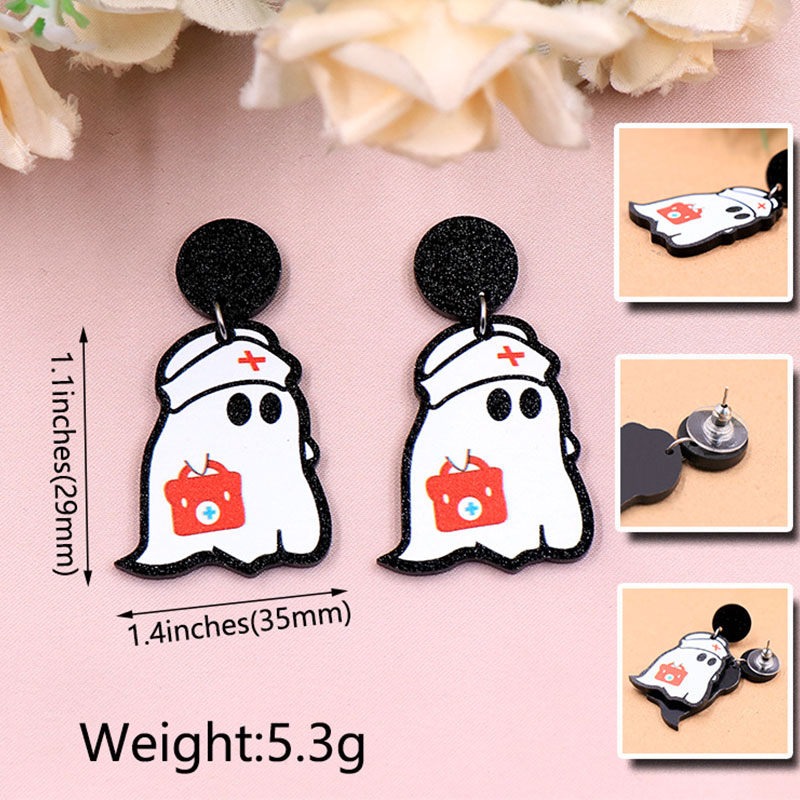 The Little Ghost Nurse Acrylic Earrings