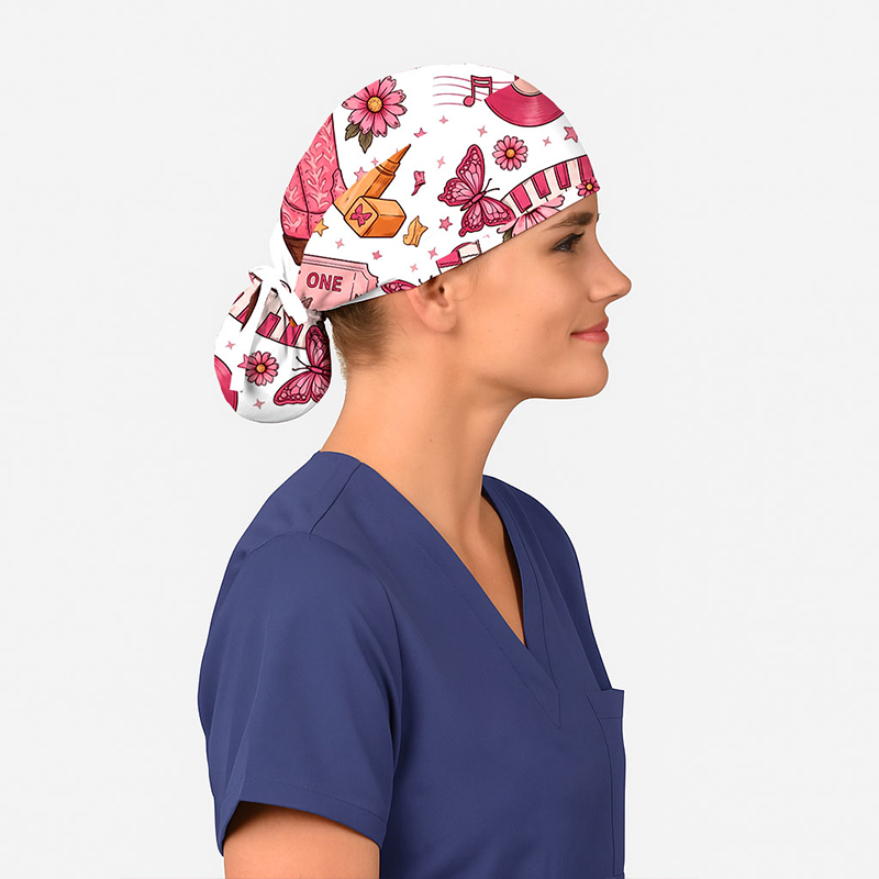 Cosmetic Flower Butterfly Nurse Scrub Cap