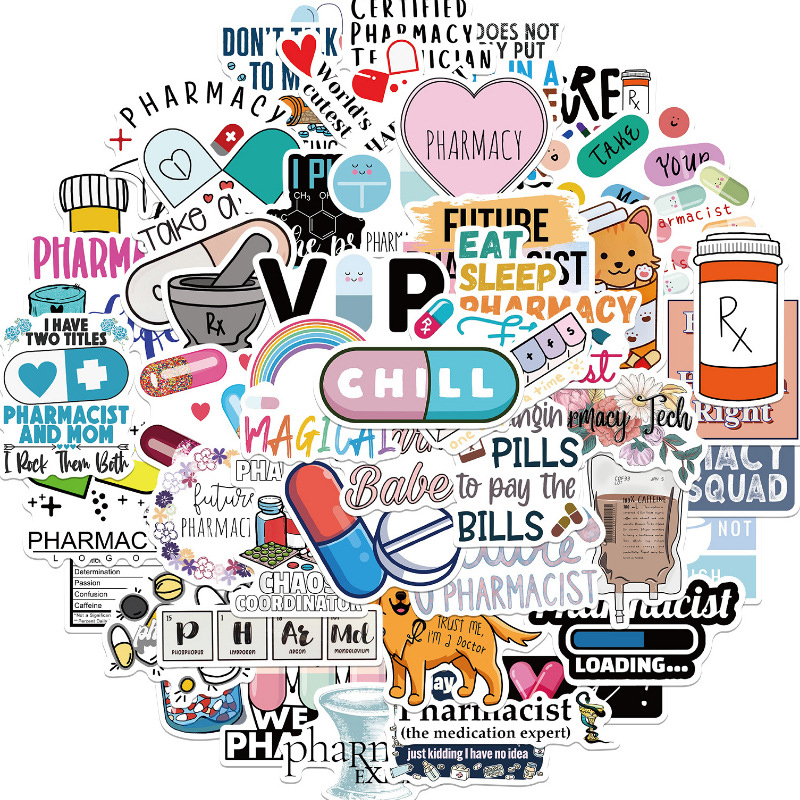 50PCS Veterinary Hospital Pharmacist Nurse Stickers