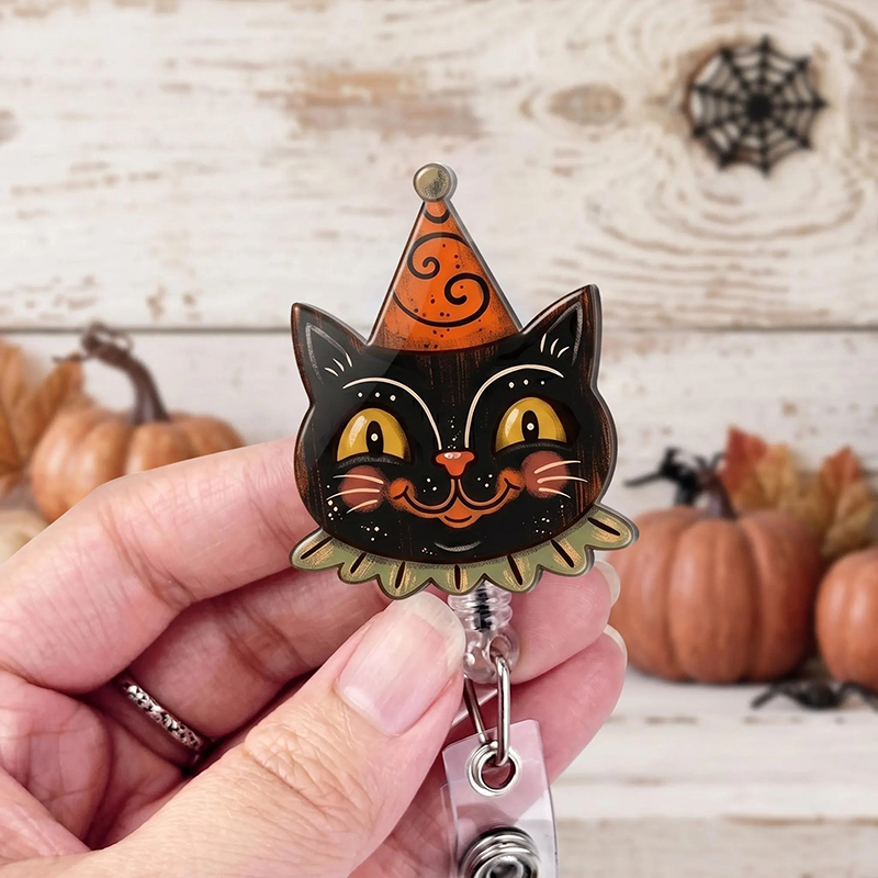 Vintage Retro Halloween Character Badge Reel