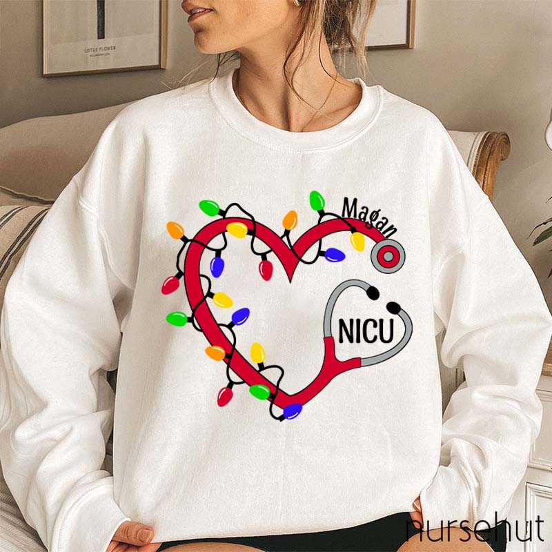 Personalized Christmas Lights Nurse Sweatshirt