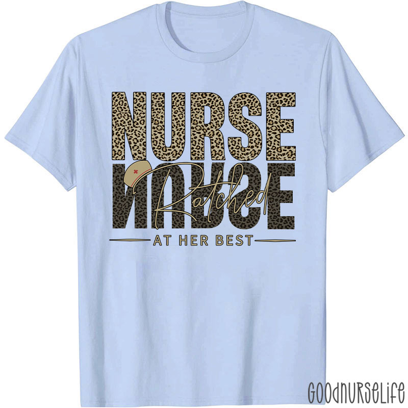 Leopard Pattern Nurse Ratched Quote Nurse T-Shirt