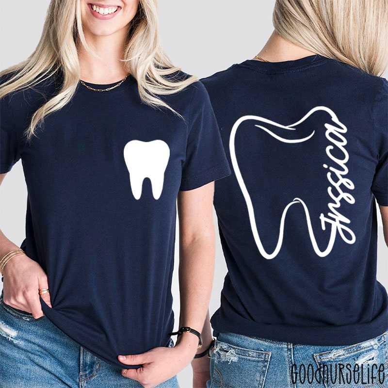 Personalized Simple Strokes Teeth Two Sided T-Shirt
