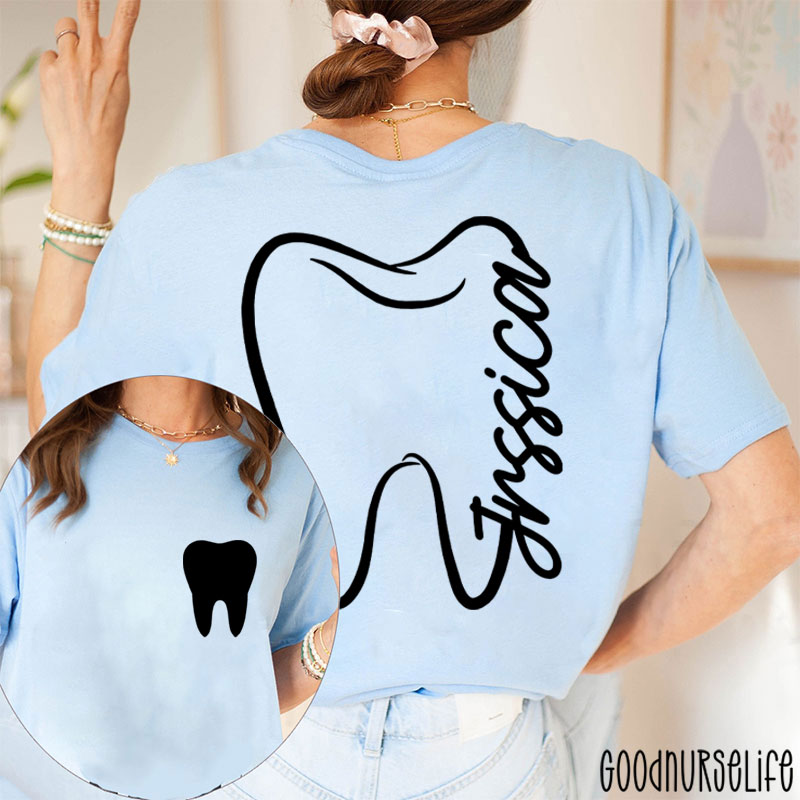 Personalized Simple Strokes Teeth Two Sided T-Shirt