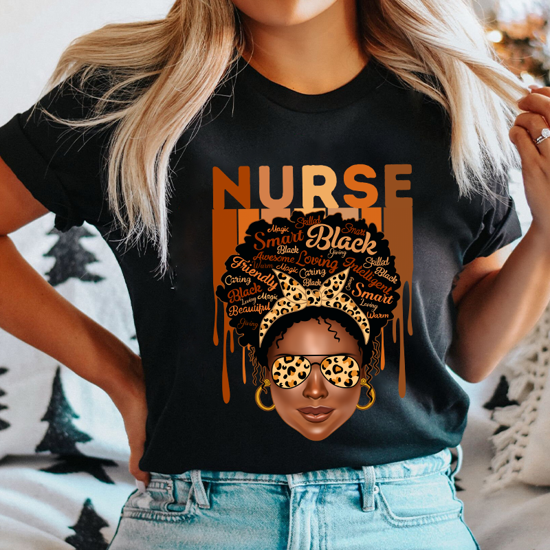 Smart Black Loving Caring Nurse T-Shirt