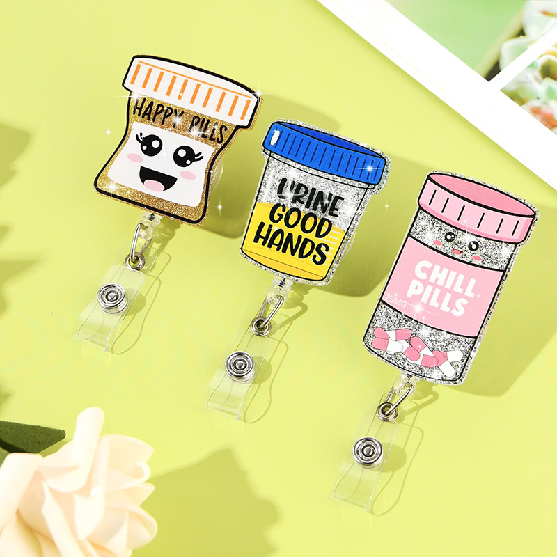 Medicine Bottle Nurse Badge Reel