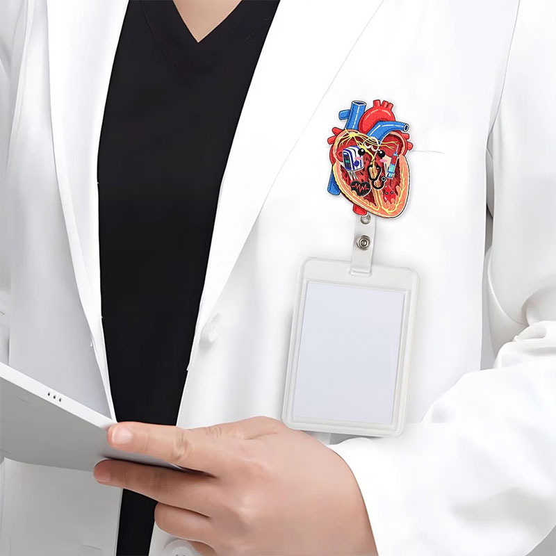Cardiology Heart Nurse Shaker Badge Reel