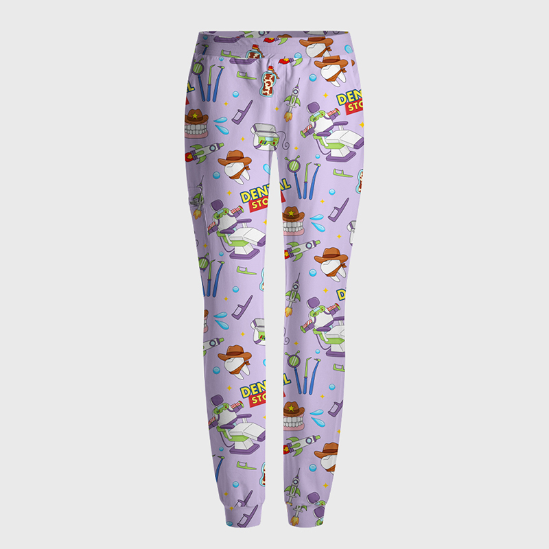 Dental Story All‑Over Print Medical Nurse Antimicrobial Scrubs Sets