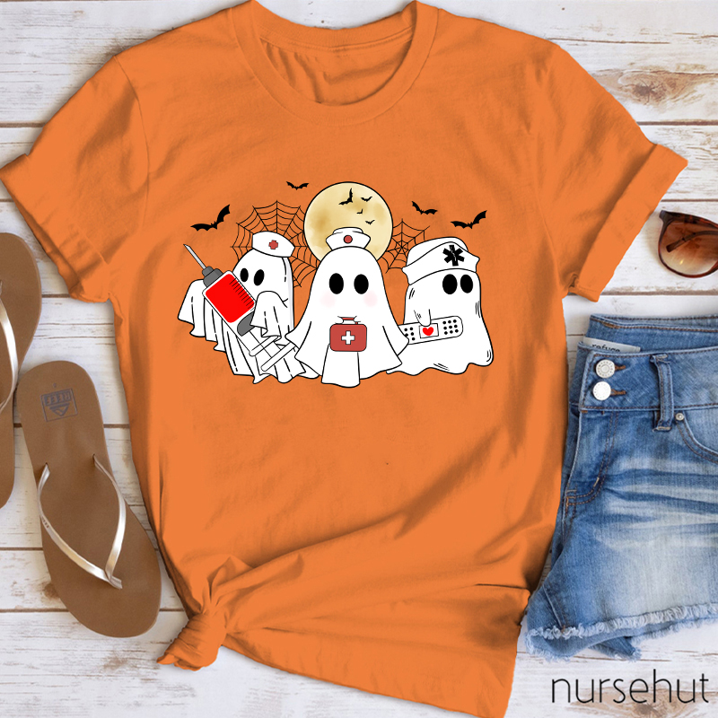 Cute Halloween Ghosts Nurse T-Shirt