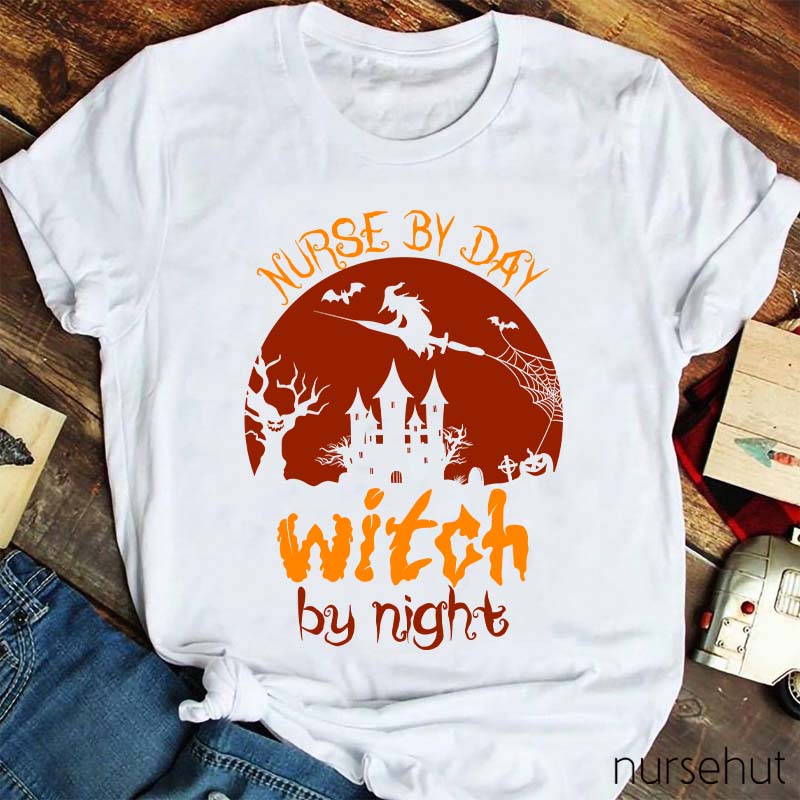 Nurse By Day Witch By Night Nurse T-Shirt