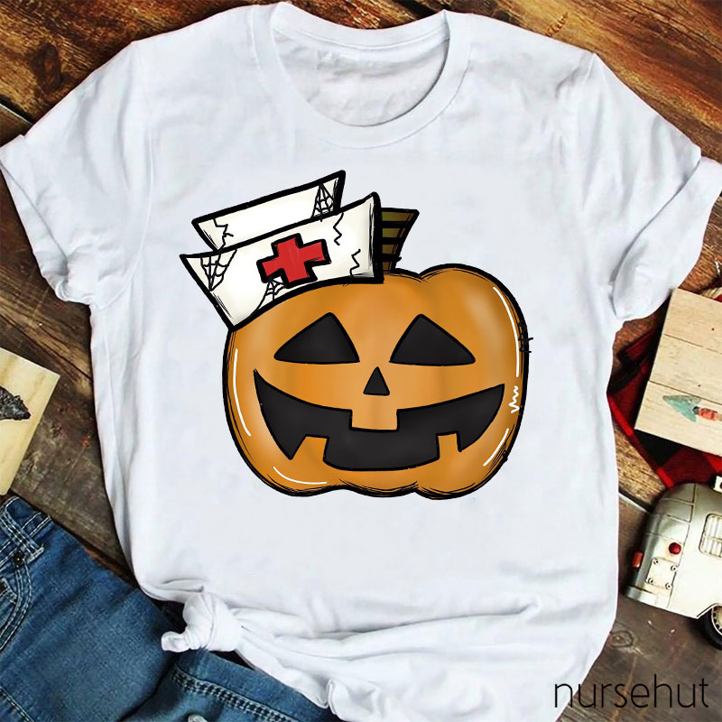 Halloween Pumkin Nurse T-Shirt