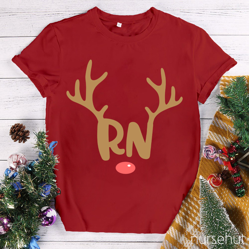 Personalized The Red Nosed Elk Nurse T-Shirt