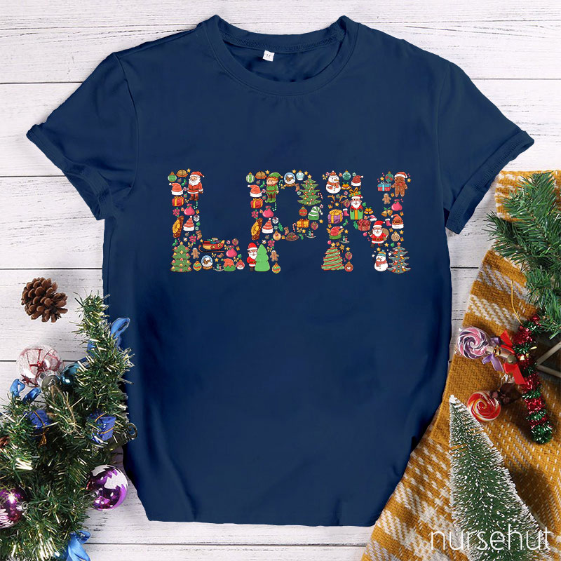 Personalized Christmas Element Nurse T-Shirt