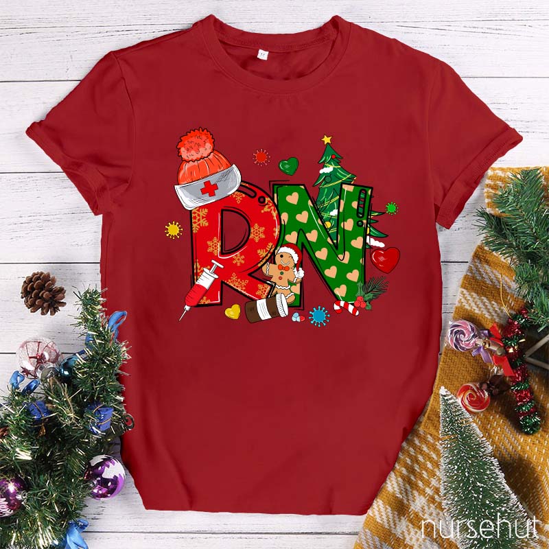 Personalized Christmas Element Nurse T-Shirt