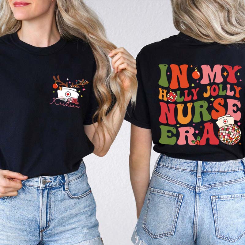Personalized In My Merry And Bright  Era Nurse Two Sided T-Shirt