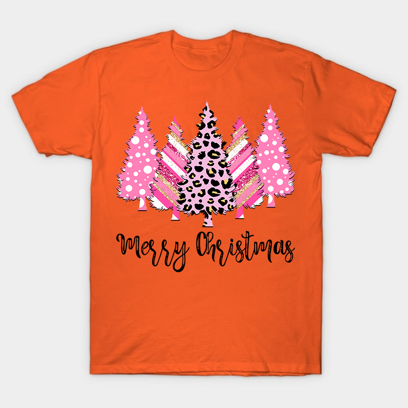 Merry Christmas Pink Christmas Trees Nurse T-Shirt