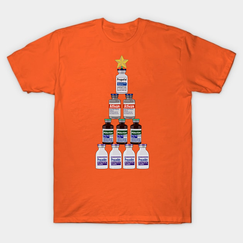 Medicine Bottle Christmas Tree Nurse T-Shirt