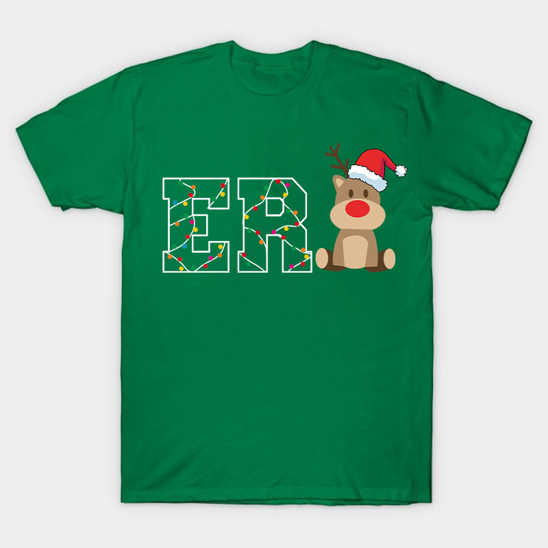 Personalized Christmas Elk Nurse T-Shirt