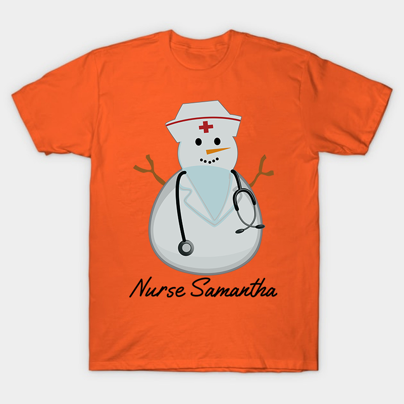 Personalized Snowman Nurse T-Shirt