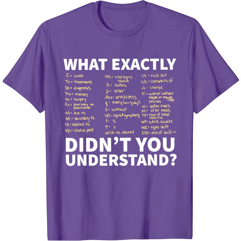 Prescription Abbreviation Symbols What Exactly Didn't You Understand Nurse T-Shirt