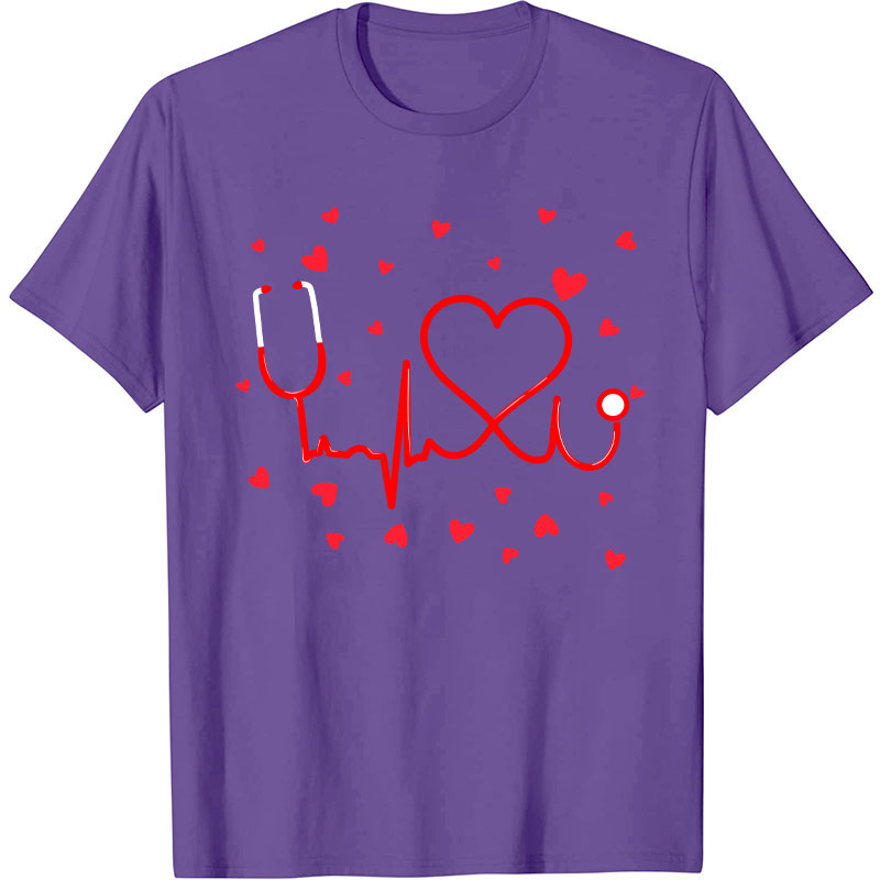 Heart Stethoscope Nursing Medical Nurse T-Shirt