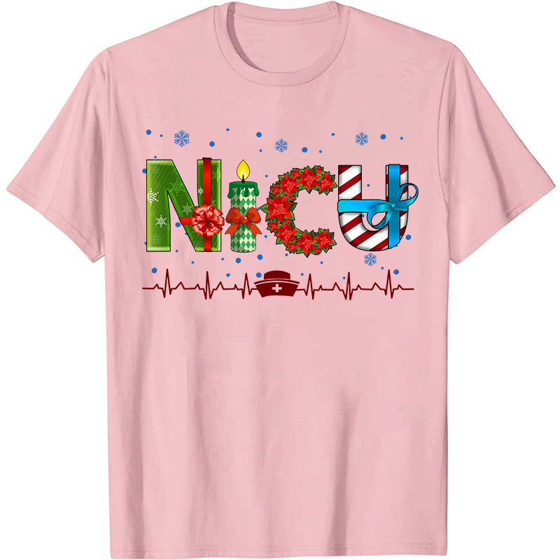 Personalized Christmas Elements Letters Nurse T-Shirt
