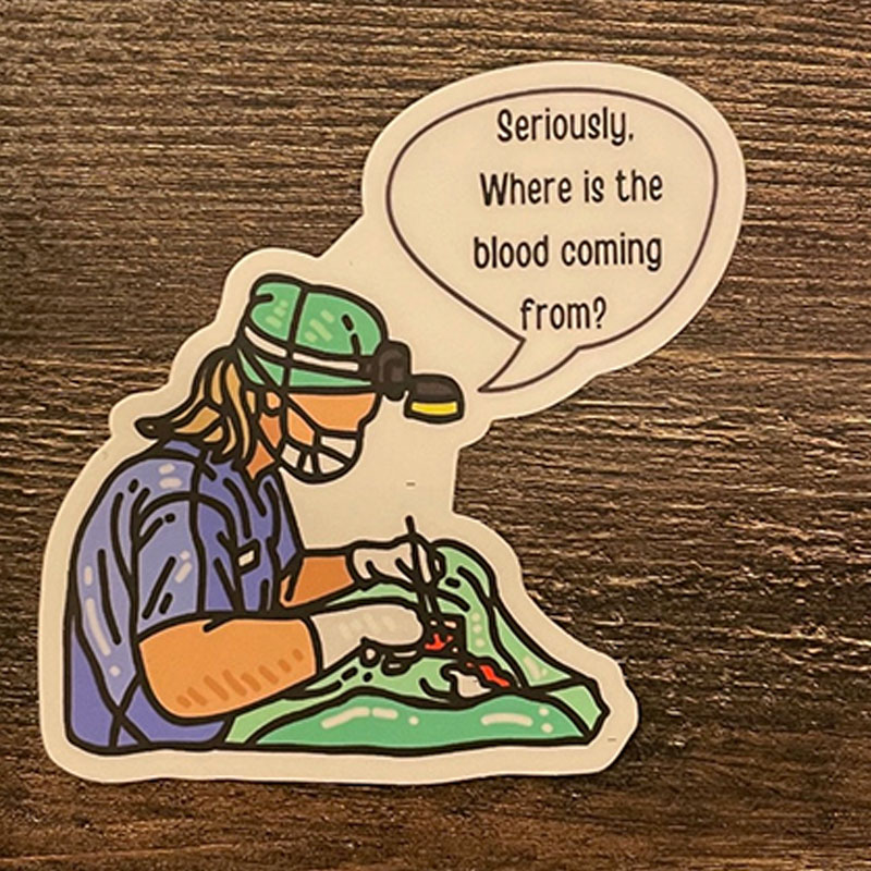 5 PCS Funny Surgeon Nurse Stickers