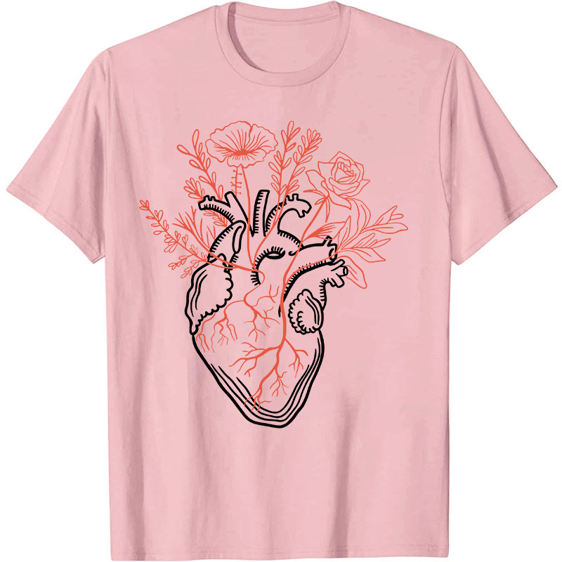 The Heart Is Full Of Flowers Nurse T-Shirt