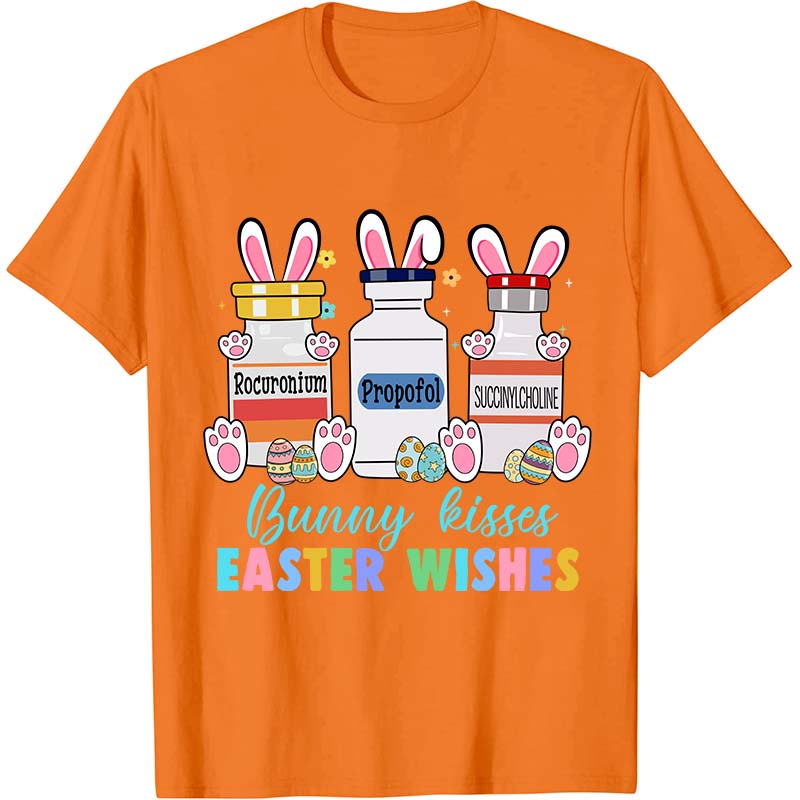 Bunny Kisses Easter Wishes Nurse T-Shirt