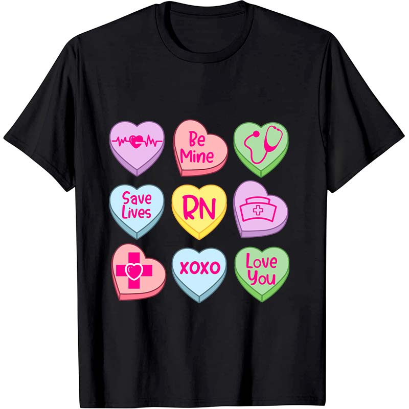 Valentine Nurse Conversation Hearts Nurse T-Shirt