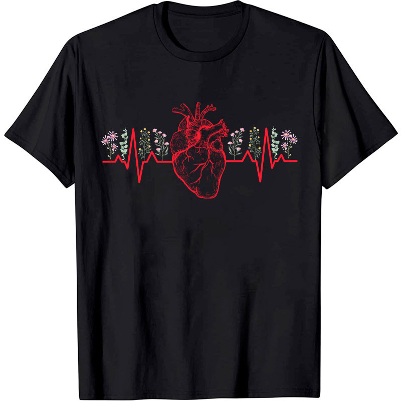 Floral Heart Nurse T-Shirt