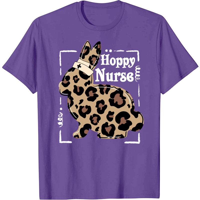 Hoppy Nurse Leopard Print Nurse T-Shirt