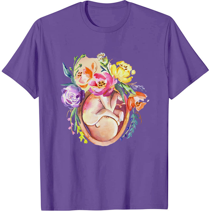 Floral Fetus Nurse T-Shirt