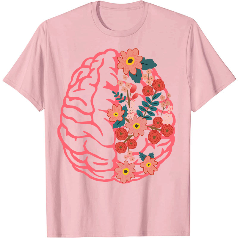 Flower Brain Anatomy Nurse T-Shirt