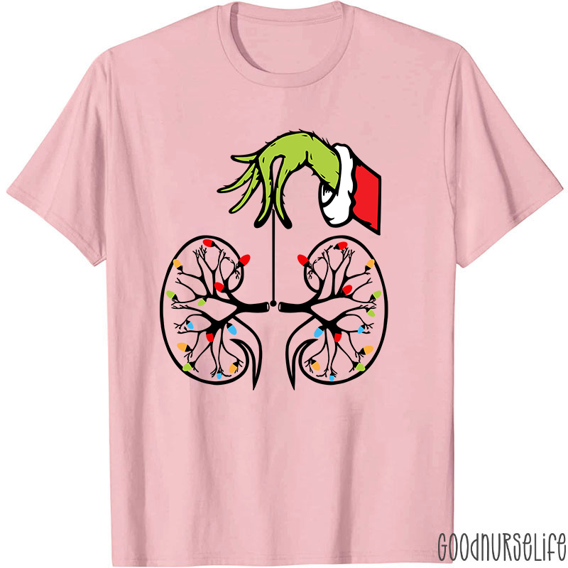Kidney With Lights Christmas Nurse T-Shirt