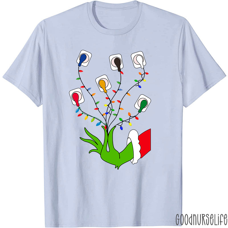 Christmas Lights EKG Nurse T-Shirt