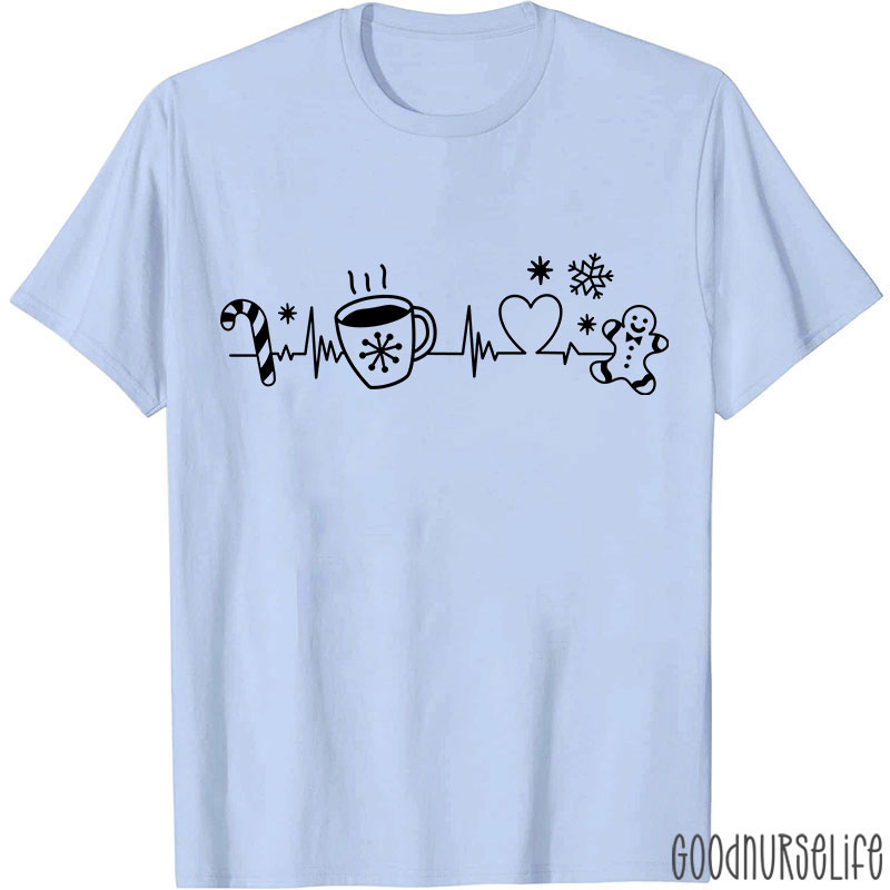 Christmas Heartbeat Nurse T-Shirt