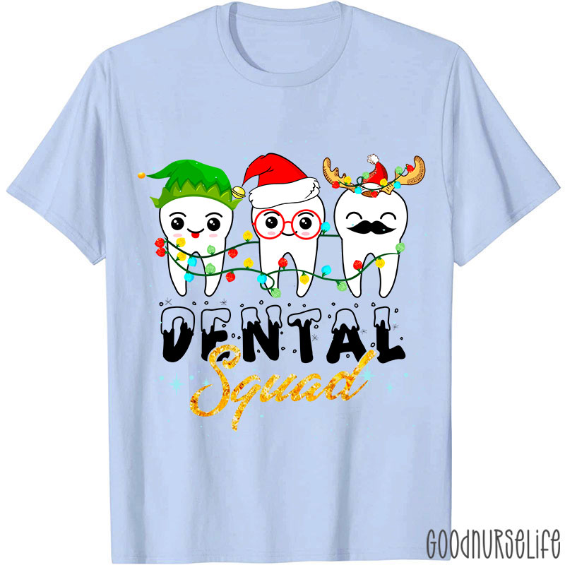 Christmas Dental Squad Cartoon Teeth Nurse T-Shirt