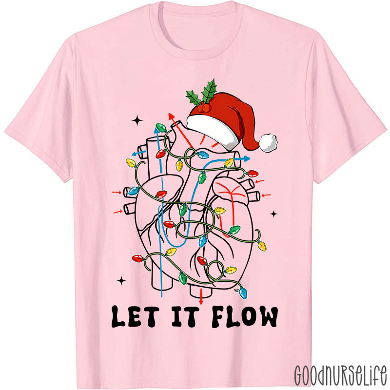 Let It Flow Christmas Light Nurse T-shirt