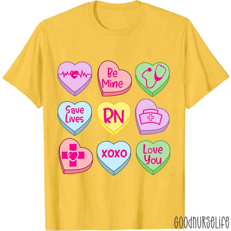 Valentine Nurse Conversation Hearts Nurse T-Shirt
