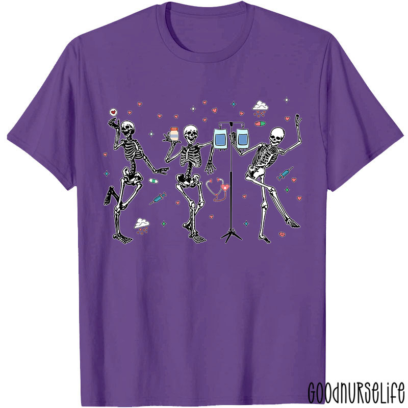 Dancing Skeleton Nurses Nurse T-Shirt