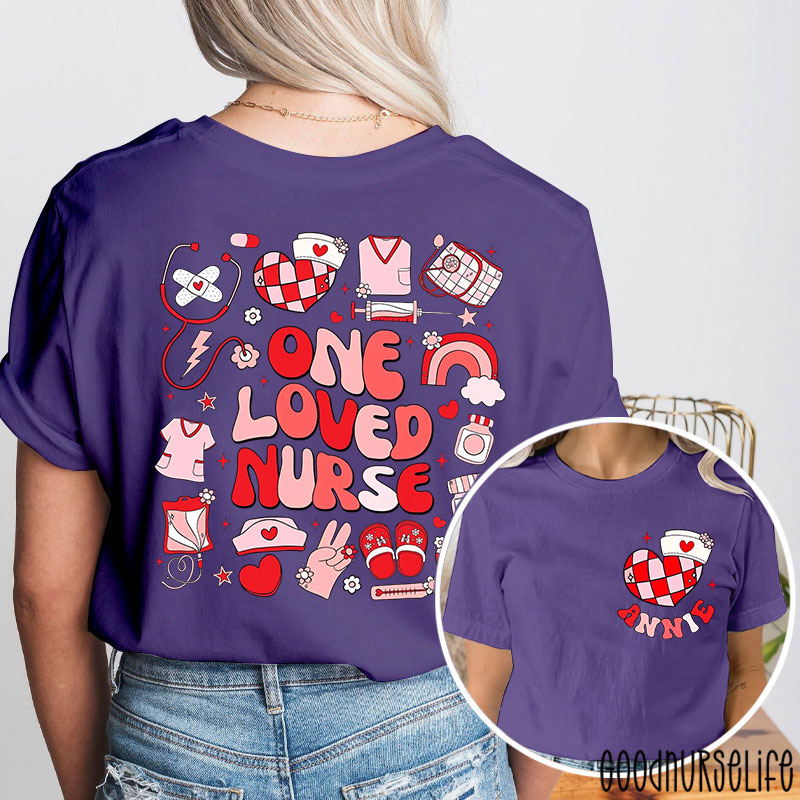 Personalized Name One Loved Nurse Two Sided T-Shirt