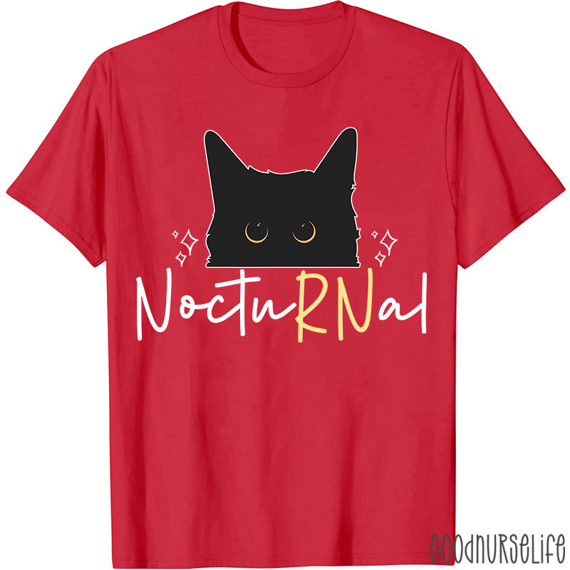 Black Cat Nocturnal Nurse T-Shirt