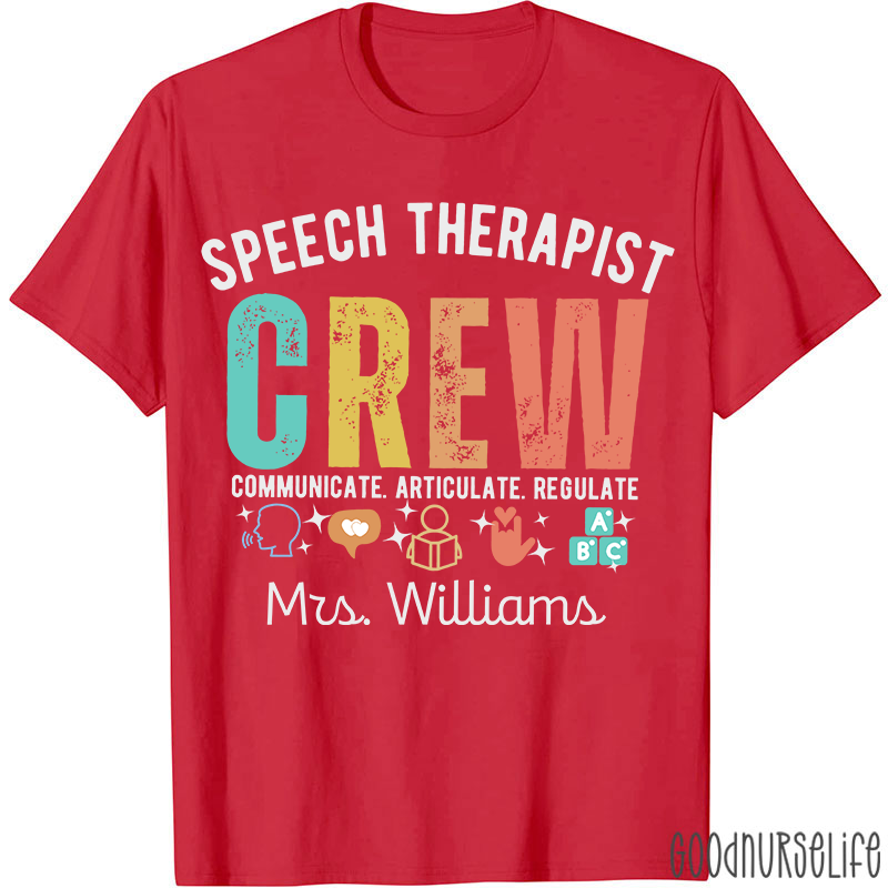 Personalized Speech Therapist Crew T-Shirt